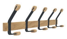 Knagerække med 5 knager bøg/sort